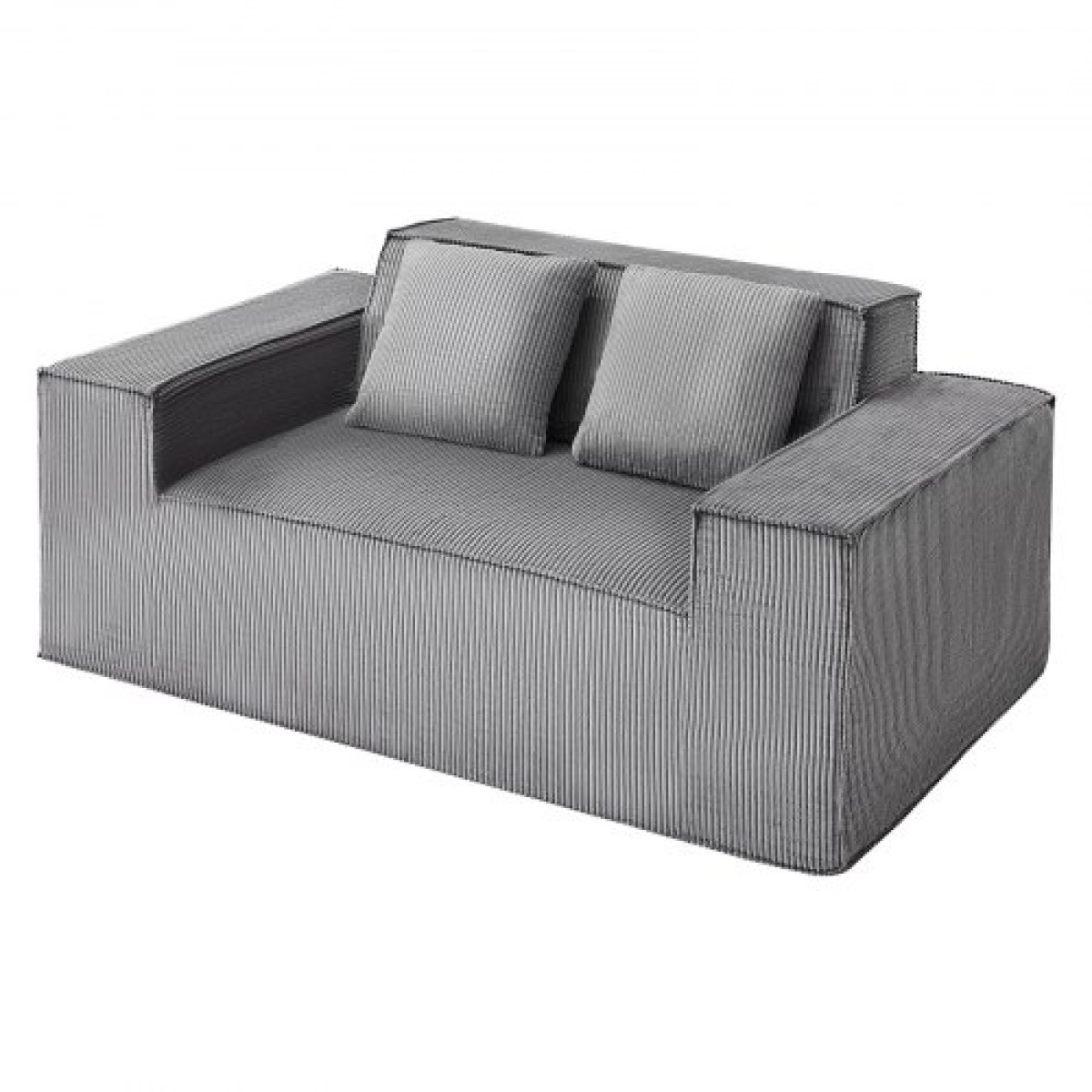 Καναπές VEVOR Loveseat, 160 cm Διθέσιος καναπές για σαλόνι, μοντέρνος μικρός κοτλέ καναπές με ελατήρια τσέπης, μαλακά μαξιλάρια, άνετο κάθισμα αγάπης για υπνοδωμάτιο, γραφείο ή διαμέρισμα, δεν απαιτείται συναρμολόγηση, γκρι
