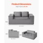 Καναπές VEVOR Loveseat, 160 cm Διθέσιος καναπές για σαλόνι, μοντέρνος μικρός κοτλέ καναπές με ελατήρια τσέπης, μαλακά μαξιλάρια, άνετο κάθισμα αγάπης για υπνοδωμάτιο, γραφείο ή διαμέρισμα, δεν απαιτείται συναρμολόγηση, γκρι