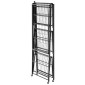 Πτυσσόμενο ράφι αποθήκευσης VEVOR 4 επιπέδων, 36W x 21D x 60H Inch Αναδιπλούμενο Μεταλλικό Ράφι Ράφια, Χωρίς Συναρμολόγηση ράφι με 5 ρόδες & 4 γάντζους για ντουλάπι, κουζίνα, γκαράζ, υπόγειο, μαύρο