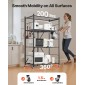 Πτυσσόμενο ράφι αποθήκευσης VEVOR 4 επιπέδων, 36W x 21D x 60H Inch Αναδιπλούμενο Μεταλλικό Ράφι Ράφια, Χωρίς Συναρμολόγηση ράφι με 5 ρόδες & 4 γάντζους για ντουλάπι, κουζίνα, γκαράζ, υπόγειο, μαύρο