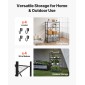 Πτυσσόμενο ράφι αποθήκευσης VEVOR 4 επιπέδων, 36W x 21D x 60H Inch Αναδιπλούμενο Μεταλλικό Ράφι Ράφια, Χωρίς Συναρμολόγηση ράφι με 5 ρόδες & 4 γάντζους για ντουλάπι, κουζίνα, γκαράζ, υπόγειο, μαύρο