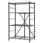 Πτυσσόμενο ράφι αποθήκευσης VEVOR 4 επιπέδων, 36W x 21D x 60H Inch Αναδιπλούμενο Μεταλλικό Ράφι Ράφια, Χωρίς Συναρμολόγηση ράφι με 5 ρόδες & 4 γάντζους για ντουλάπι, κουζίνα, γκαράζ, υπόγειο, μαύρο