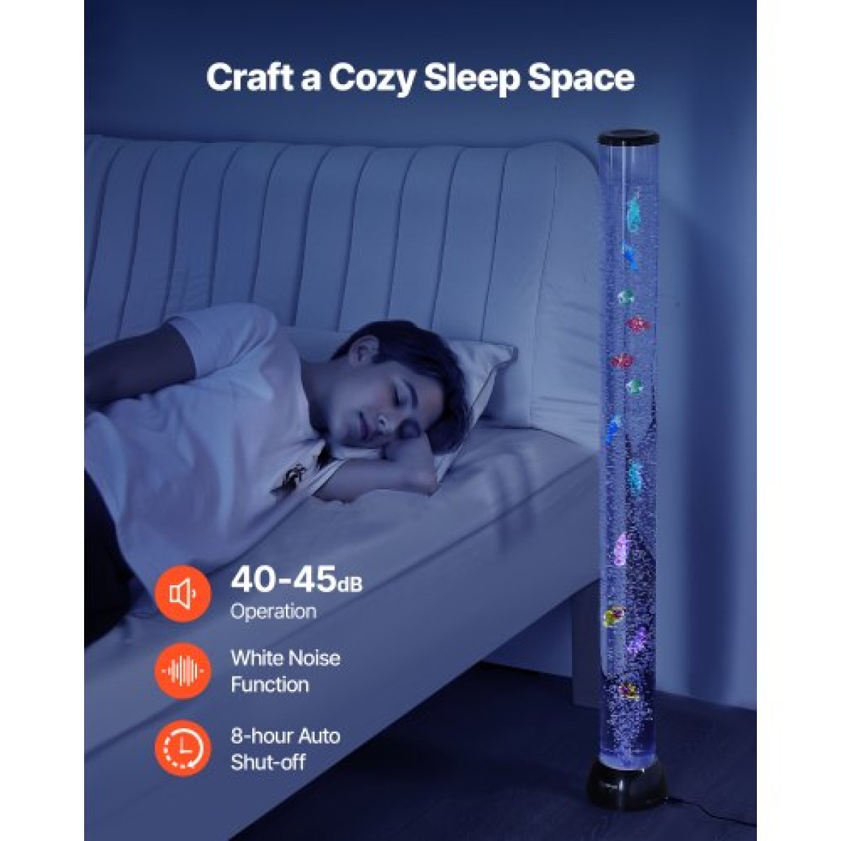 Φωτιστικό VEVOR Bubble Tube 16 Color 120 cm Sensory Lamp Aquarium for Relief Calming