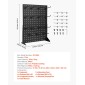 Βάση οθόνης VEVOR Pegboard, 43 x 33 cm Επιτραπέζια βάση επίδειξης μανταλάκια με 15 γάντζους, πάνελ σανίδας με μανταλάκια ψυχρής έλασης για παντοπωλείο, κατάστημα λιανικής και κοσμηματοπωλείο, μαύρο (1 ΤΕΜ)