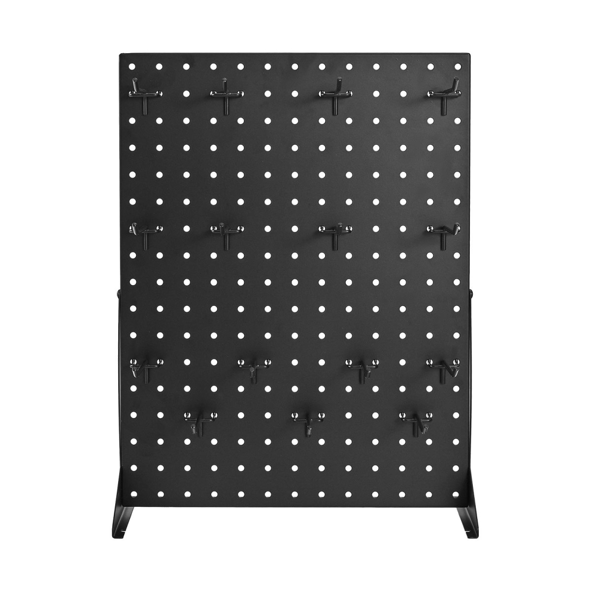 Βάση οθόνης VEVOR Pegboard, 43 x 33 cm Επιτραπέζια βάση επίδειξης μανταλάκια με 15 γάντζους, πάνελ σανίδας με μανταλάκια ψυχρής έλασης για παντοπωλείο, κατάστημα λιανικής και κοσμηματοπωλείο, μαύρο (1 ΤΕΜ)