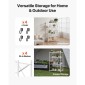 Πτυσσόμενο ράφι αποθήκευσης VEVOR 4 επιπέδων, 36W x 21D x 60 H Inch Αναδιπλούμενο Μεταλλικό Ράφι Ράφια, Χωρίς Συναρμολόγηση ράφι με 5 ρόδες & 4 γάντζους για ντουλάπι, κουζίνα, γκαράζ, υπόγειο, λευκό