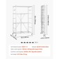 Πτυσσόμενο ράφι αποθήκευσης VEVOR 4 επιπέδων, 36W x 21D x 60 H Inch Αναδιπλούμενο Μεταλλικό Ράφι Ράφια, Χωρίς Συναρμολόγηση ράφι με 5 ρόδες & 4 γάντζους για ντουλάπι, κουζίνα, γκαράζ, υπόγειο, λευκό