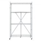 Πτυσσόμενο ράφι αποθήκευσης VEVOR 4 επιπέδων, 36W x 21D x 60 H Inch Αναδιπλούμενο Μεταλλικό Ράφι Ράφια, Χωρίς Συναρμολόγηση ράφι με 5 ρόδες & 4 γάντζους για ντουλάπι, κουζίνα, γκαράζ, υπόγειο, λευκό