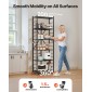 Πτυσσόμενο ράφι αποθήκευσης VEVOR 6 επιπέδων, 24W x 12D x 72H Inch Αναδιπλούμενο Μεταλλικό Ράφι Ράφια, Χωρίς Συναρμολόγηση ράφι με 5 ρόδες & 4 γάντζους για ντουλάπι, κουζίνα, γκαράζ, υπόγειο, μαύρο