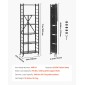 Πτυσσόμενο ράφι αποθήκευσης VEVOR 6 επιπέδων, 24W x 12D x 72H Inch Αναδιπλούμενο Μεταλλικό Ράφι Ράφια, Χωρίς Συναρμολόγηση ράφι με 5 ρόδες & 4 γάντζους για ντουλάπι, κουζίνα, γκαράζ, υπόγειο, μαύρο