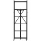Πτυσσόμενο ράφι αποθήκευσης VEVOR 6 επιπέδων, 24W x 12D x 72H Inch Αναδιπλούμενο Μεταλλικό Ράφι Ράφια, Χωρίς Συναρμολόγηση ράφι με 5 ρόδες & 4 γάντζους για ντουλάπι, κουζίνα, γκαράζ, υπόγειο, μαύρο