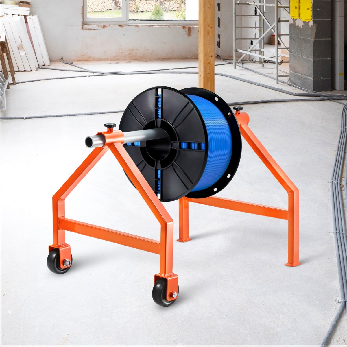 Σχάρα καρουλιού VEVOR, χωρητικότητα φόρτωσης 100 kg / 220 λίβρες, Φορητό κάλυμμα καλωδίων, Κινητό συρμάτινο ράφι με ρόδες, θήκη καρουλιού, έως 759 mm / 29,9 σε διάμετρο, για ηλεκτρική βιομηχανική και λιανική χρήση, απόδοση εργασίας