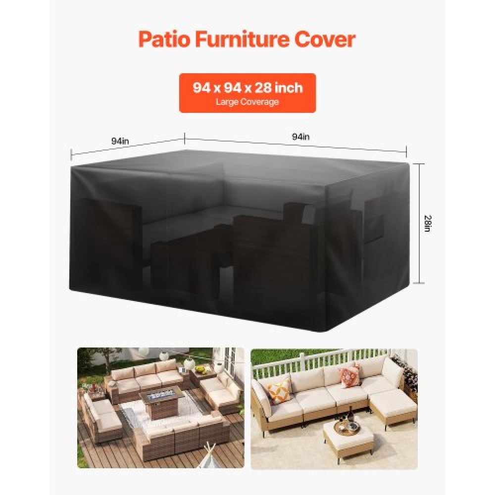 VEVOR Patio Outdoor Furniture Cover 420D Waterproof Table Chairs Sofa 94x94 inch