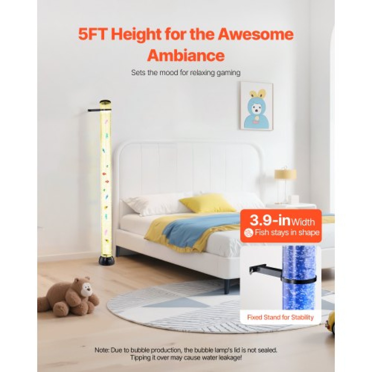 Φωτιστικό VEVOR Bubble Tube 16 Έγχρωμο 150 cm Λάμπα Ενυδρείου για Ανακούφιση