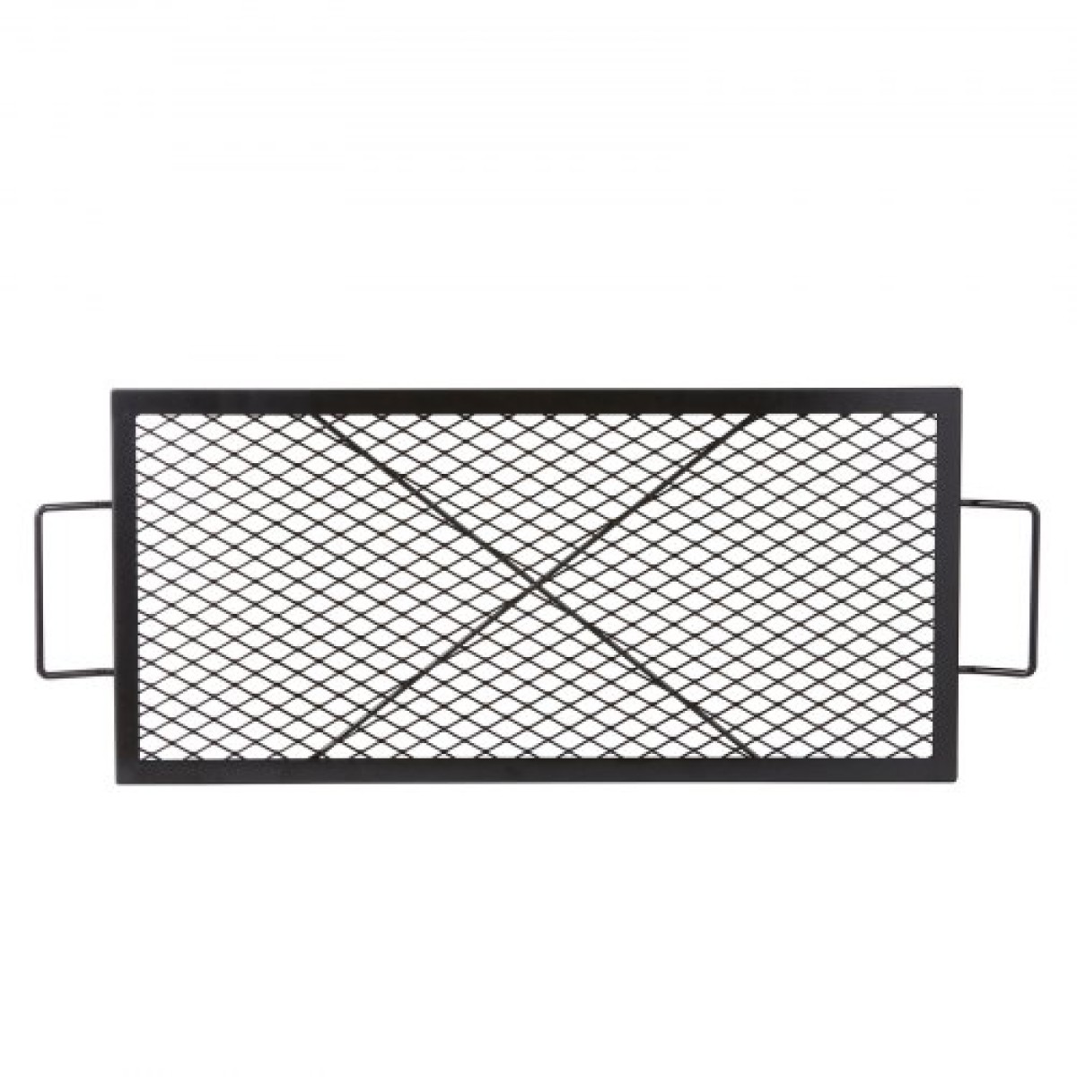 Σχάρα ψησίματος VEVOR X-Marks Fire Pit Grill, Ορθογώνια Σχάρα Μαγειρέματος, Χάλυβας βαρέως τύπου Campfire BBQ Grill Grill with Handle & Support X Wire, Φορητά μαγειρικά σκεύη κάμπινγκ για πάρτι έξω, μαύρο 32 ιντσών