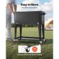 VEVOR 75,71 L Rolling Ice Chest, χωράει έως και 50 μπουκάλια / 110 κουτιά, φορητό αίθριο Party Bar Drink Cooler Cart με κάτω ράφι, Πισίνα ποτών με πλαϊνό καλάθι και ανοιχτήρι μπουκαλιών, Μαύρο