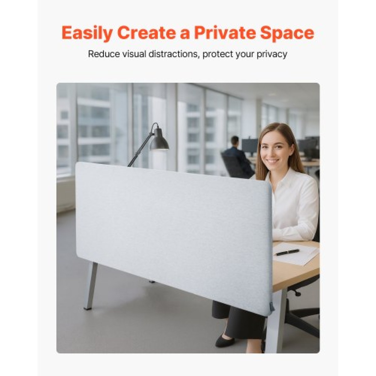 VEVOR Desk Divider Privacy Panel, 1524 x 610 mm Σφιγκτήρας Διαμέρισμα γραφείου γραφείου, PET Cubicle Partition Panel, Workstation Privacy Divider με 2 σφιγκτήρες τύπου C για γραφείο, ανθεκτικό δωμάτιο, βιβλιοθήκη