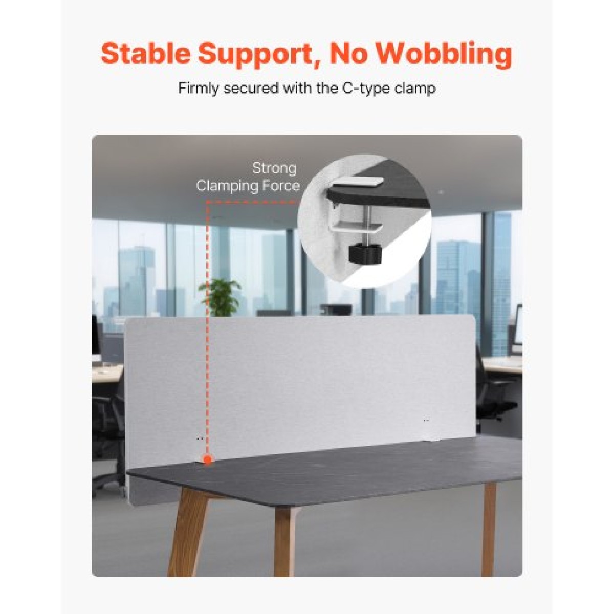 VEVOR Desk Divider Privacy Panel, 1524 x 610 mm Σφιγκτήρας Διαμέρισμα γραφείου γραφείου, PET Cubicle Partition Panel, Workstation Privacy Divider με 2 σφιγκτήρες τύπου C για γραφείο, ανθεκτικό δωμάτιο, βιβλιοθήκη