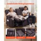Ανακλινόμενος καναπές VEVOR Loveseat, Χειροκίνητος ανακλινόμενος καναπές με κεντρική κονσόλα, PU συνθετικός δερμάτινος καναπές με θύρες USB, ποτηροθήκες και τσάντες αποθήκευσης, διπλή καρέκλα Loveseat για σαλόνι/RV, καφέ