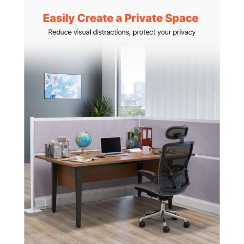VEVOR Office Divider Privacy Partitions, 2-pack, 1,83m x 1,22m Room Divider Walls, PET Workstation Cubicle partition with outlet covers, Freestanding Privacy Panel for Office Library School