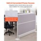 VEVOR Office Divider Privacy Partitions, 2-pack, 1,83m x 1,22m Room Divider Walls, PET Workstation Cubicle partition with outlet covers, Freestanding Privacy Panel for Office Library School