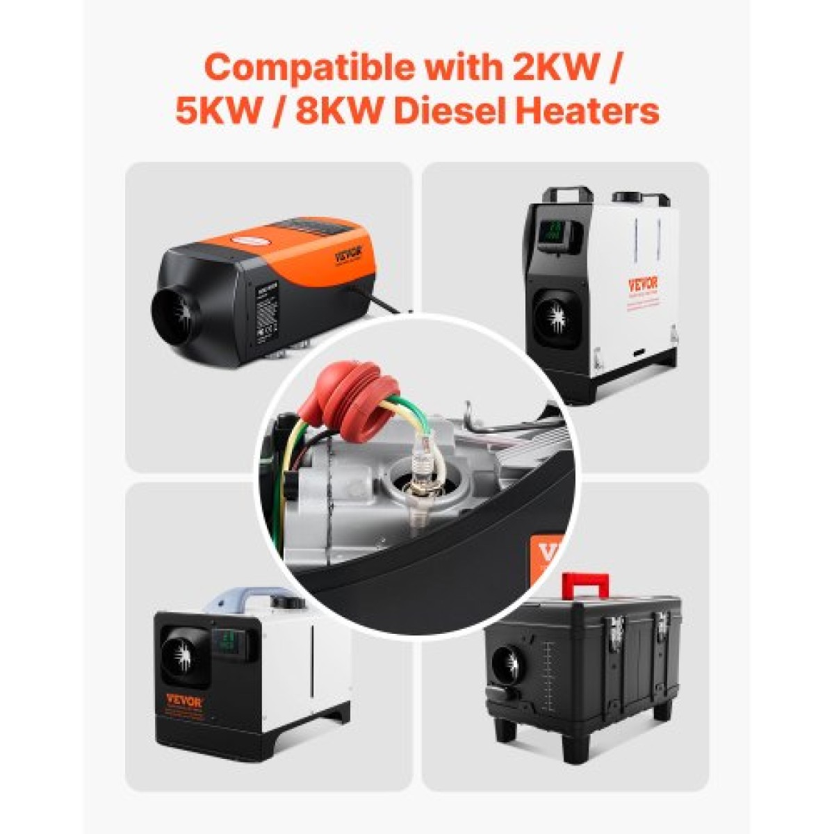 VEVOR 8V Glow Plug Repair Kit, Glow Plug Heater Repair Heater Parking Maintenance Kit with Atomization Mesh, Συμβατό με μοντέλα 2KW 5KW 8KW Diesel Heaters, Diesel Heaters Parts for Car Truck