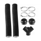 VEVOR Diesel Heater Pipe Duct Vent Kit, 75mm Heater Pipe Σετ εξαερισμού θερμού αέρα με σύνδεσμο σχήματος Y & σφιγκτήρες αεραγωγών, Heaters Parking Air Duct Kit για 2KW 5KW 8KW Diesel Heaters, Μαύρο