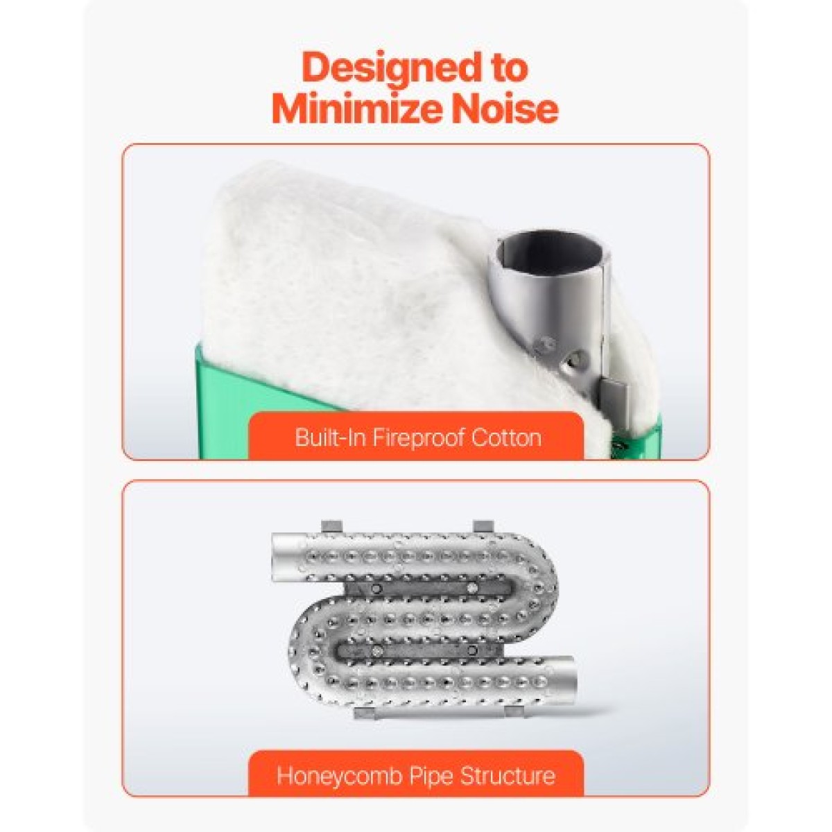 VEVOR Diesel Heater Muffler, 24mm Diesel Heater Mufflers, Parking Heaters Mufflers Fit with 2 Clamps and Vis, Upgraded All All Aluminium Sufflers Sufflers Silences for Diesels 2KW 5KW 8KW