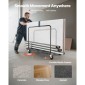 VEVOR Drywall Cart Dolly, χωρητικότητα 816 kg, καρότσι φορτηγού από ατσάλινο πάνελ με περιστρεφόμενους τροχούς 12,5 mm, κούκλα γυψοσανίδας ξυλείας με ιμάντα δεσίματος & 2 πλαϊνές κουπαστές για εργοστάσιο, αποθήκη, γκαράζ, μαύρο