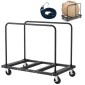 VEVOR Drywall Cart Dolly, χωρητικότητα 816 kg, καρότσι φορτηγού από ατσάλινο πάνελ με περιστρεφόμενους τροχούς 12,5 mm, κούκλα γυψοσανίδας ξυλείας με ιμάντα δεσίματος & 2 πλαϊνές κουπαστές για εργοστάσιο, αποθήκη, γκαράζ, μαύρο