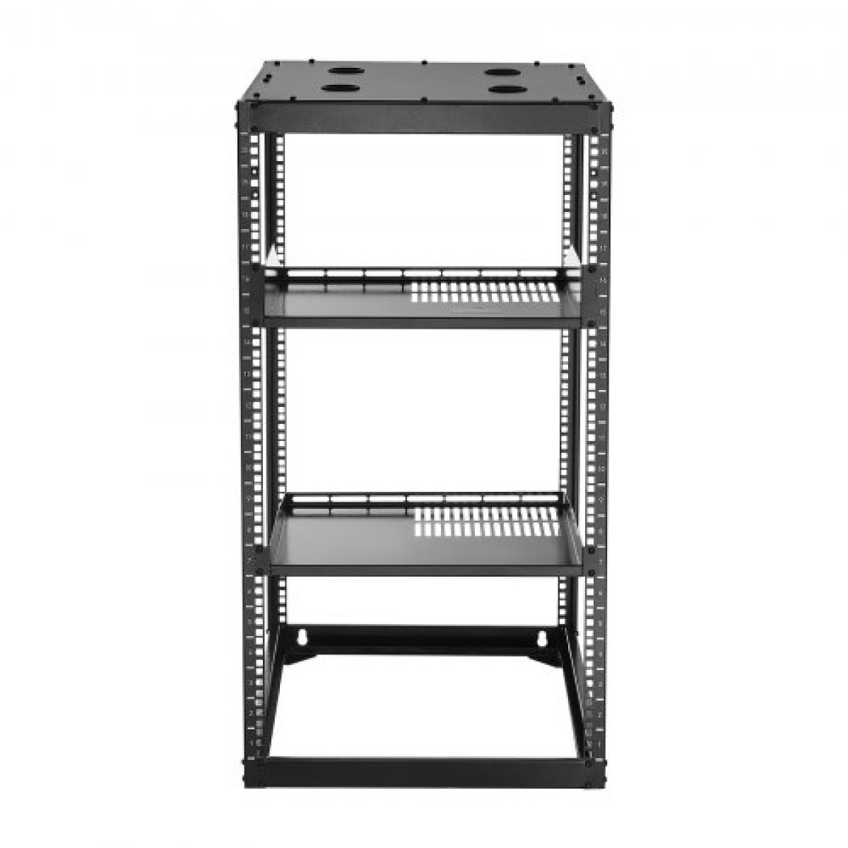VEVOR 20U Open Frame Network Rack, Βάθος 585 mm, Επίτοιχος ή Επιδαπέδιος Server Rack, Heavy Duty 4 Post, με αεριζόμενα ράφια & εξοπλισμό στερέωσης, χωράει όλο τον εξοπλισμό πληροφορικής δικτύωσης AV Gear