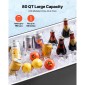 VEVOR 75,71 L Rolling Ice Chest Cart, με τηλεσκοπική λαβή 2 σταδίων και 2 περιστρεφόμενους τροχούς, φορητό τραπεζάκι Beach Patio Party Bar Cold Drink Beverage, Outdoor Park Cart on Wheels, Μαύρο
