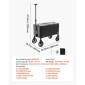 VEVOR 75,71 L Rolling Ice Chest Cart, με τηλεσκοπική λαβή 2 σταδίων και 2 περιστρεφόμενους τροχούς, φορητό τραπεζάκι Beach Patio Party Bar Cold Drink Beverage, Outdoor Park Cart on Wheels, Μαύρο