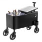 VEVOR 75,71 L Rolling Ice Chest Cart, με τηλεσκοπική λαβή 2 σταδίων και 2 περιστρεφόμενους τροχούς, φορητό τραπεζάκι Beach Patio Party Bar Cold Drink Beverage, Outdoor Park Cart on Wheels, Μαύρο