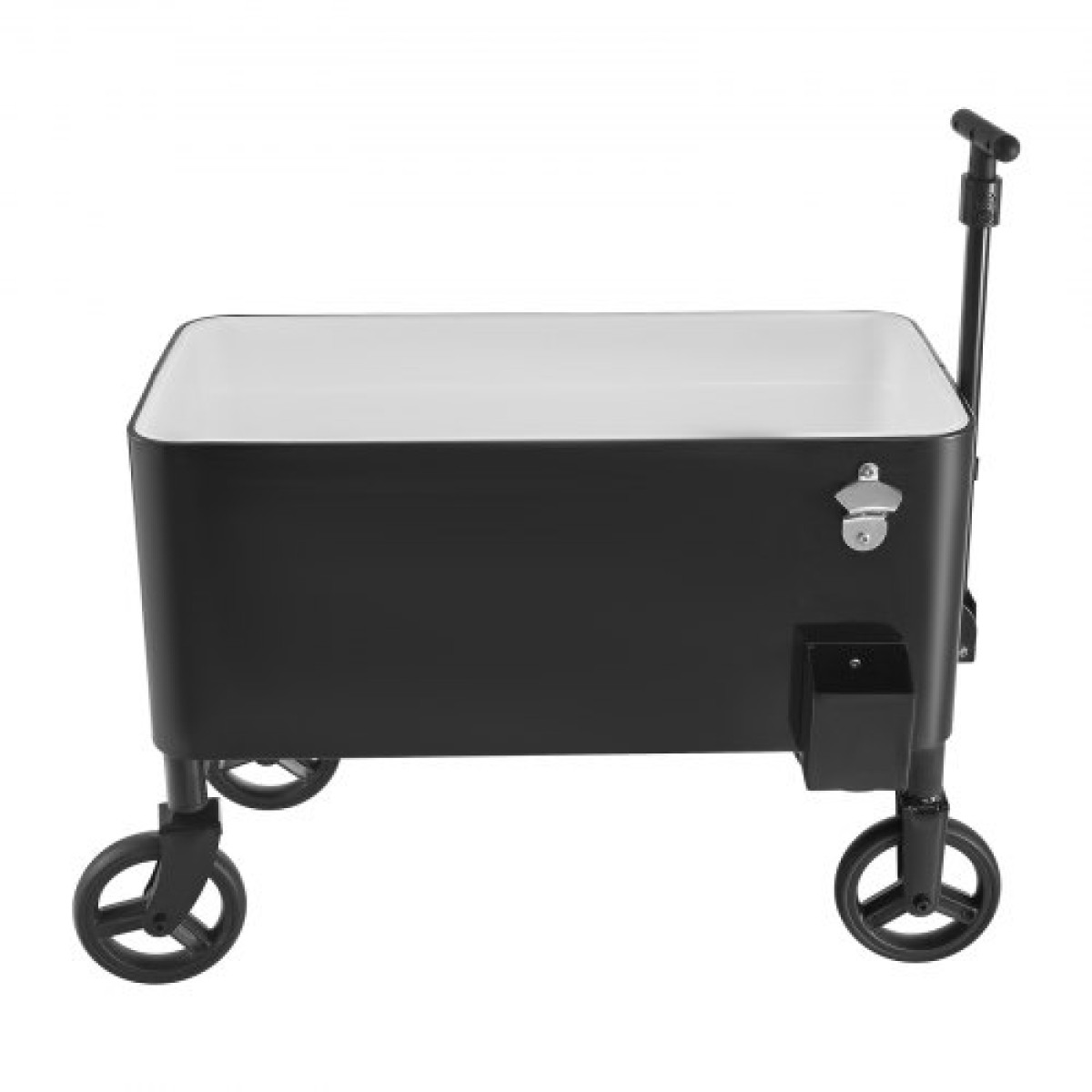 VEVOR 75,71 L Rolling Ice Chest Cart, με τηλεσκοπική λαβή 2 σταδίων και 2 περιστρεφόμενους τροχούς, φορητό τραπεζάκι Beach Patio Party Bar Cold Drink Beverage, Outdoor Park Cart on Wheels, Μαύρο