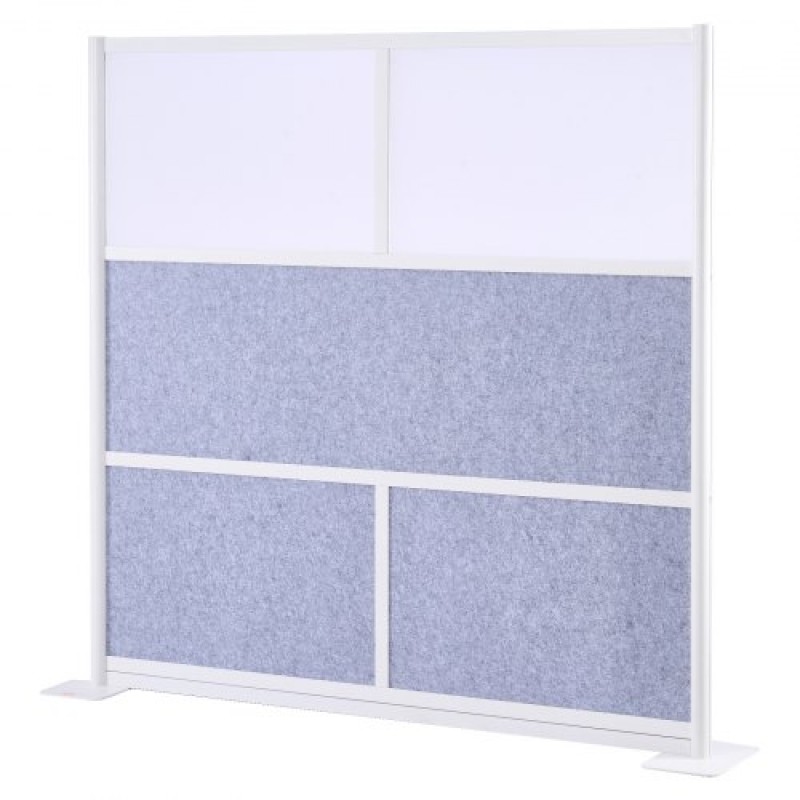 VEVOR Office Divider Privacy Partition, 1-Pack, 1778 x 1778 mm Modular Divider Wall Room, PET Workstation Cubicle partition with frosted windows, Freestanding Privacy Panel for Office Library