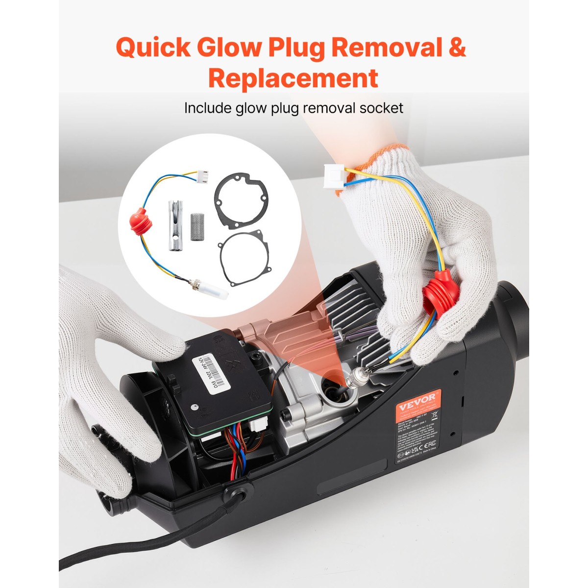 VEVOR 8V Glow Plug Repair Kit, Parking Diesel Heater Glow Ignition Plug Kit with Atomization Mesh, Συμβατό με μοντέλα 2KW 5KW 8KW Diesel Heater Heaters, Diesel Heaters Accessories for Car Truck Boat