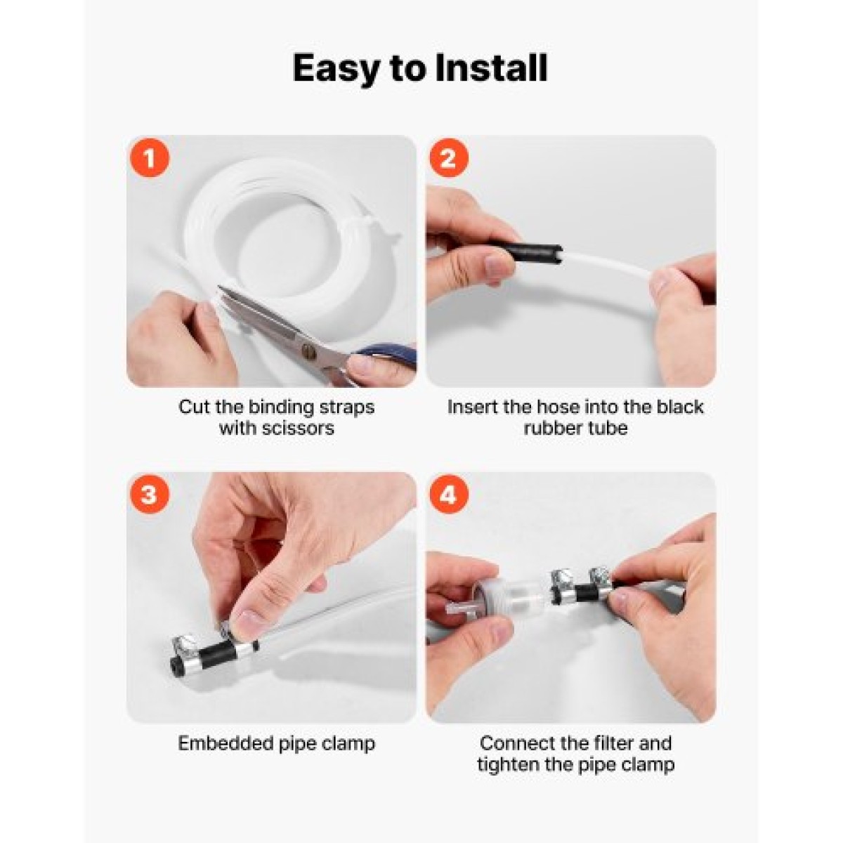 VEVOR Fuel Hose Line Kit, 5000mm Diesel Heater Fuel Line Kit, Replaceable Heater Parking Heater Fuels Lines with Lines Filters Clips & Hoses, Tank Diesel Heater Accessories for 2KW 5KW 8KW Heaters