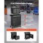 VEVOR Rolling Tool Chance, 2-in-1 Design, 5 συρτάρια οργάνωσης ντουλαπιών εργαλείων με αποσπώμενη επάνω μεταλλική εργαλειοθήκη, κλειδαριά, προστατευτική επένδυση και ράφι εργαλείων, ντουλάπι αποθήκευσης γκαράζ για αποθήκη, εργαστήριο