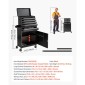 VEVOR Rolling Tool Chance, 2-in-1 Design, 5 συρτάρια οργάνωσης ντουλαπιών εργαλείων με αποσπώμενη επάνω μεταλλική εργαλειοθήκη, κλειδαριά, προστατευτική επένδυση και ράφι εργαλείων, ντουλάπι αποθήκευσης γκαράζ για αποθήκη, εργαστήριο