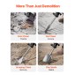 VEVOR Demolition Jack Hammer, 2800 W Ισχυρό Ηλεκτρικό Jackhammer, 1200 BPM Θραύση σκυροδέματος με 3 σμίλες, ένα πήλινο φτυάρι, θήκη μεταφοράς, γάντια, για σκυρόδεμα, τοίχο, τούβλο, πλακάκι και θεμέλιο