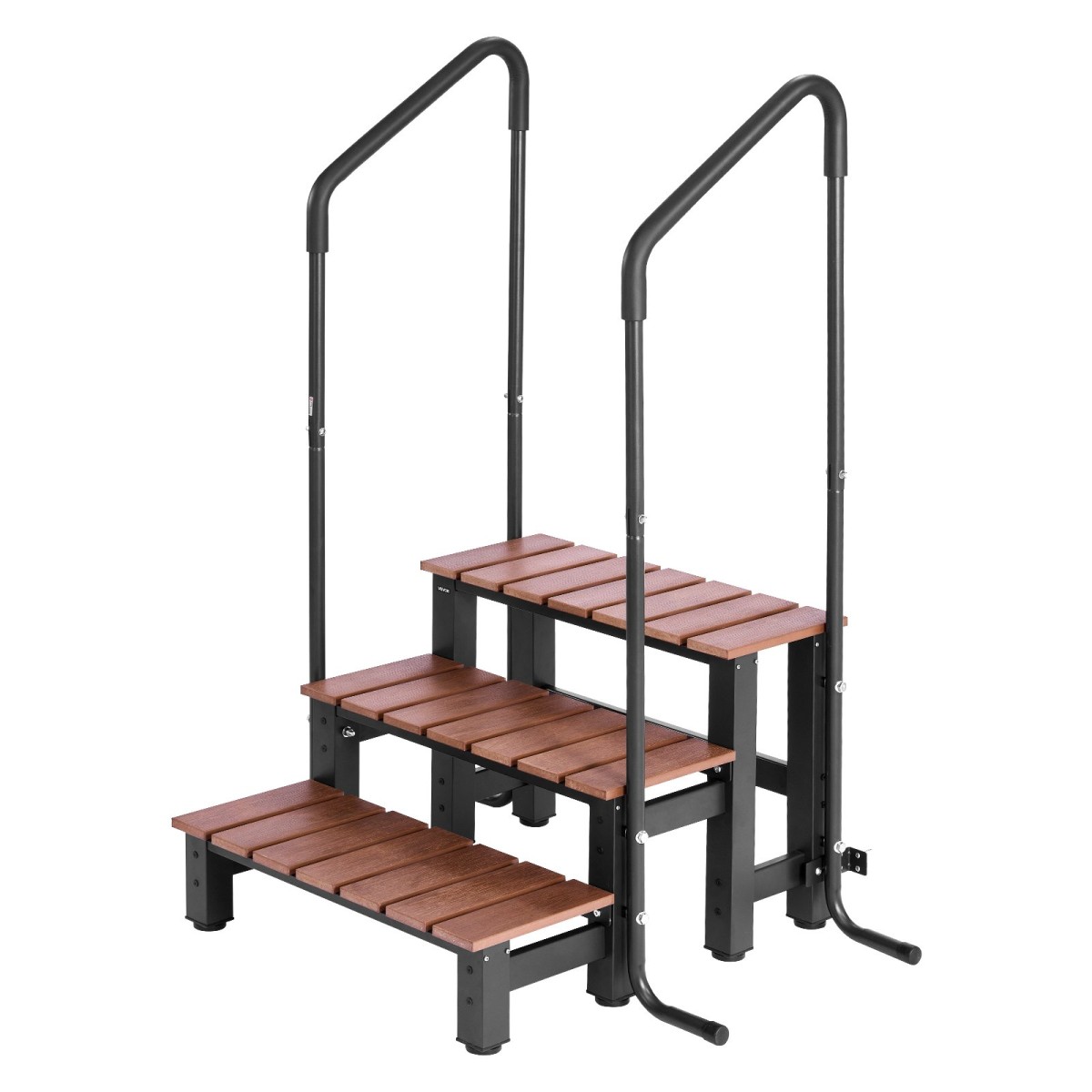 VEVOR Hot Tub Step με κουπαστή, 3-Step Spa εξωτερικές σκάλες, Heavy Duty 640,1 mm πλάτος πάνω από το έδαφος/φουσκωτή σκάλα πισίνας με χωρητικότητα 249,5 kg, πολλαπλή χρήση για βεράντα, βεράντα, κατάστρωμα, ρυμουλκούμενα