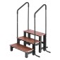 VEVOR Hot Tub Step με κουπαστή, 3-Step Spa εξωτερικές σκάλες, Heavy Duty 640,1 mm πλάτος πάνω από το έδαφος/φουσκωτή σκάλα πισίνας με χωρητικότητα 249,5 kg, πολλαπλή χρήση για βεράντα, βεράντα, κατάστρωμα, ρυμουλκούμενα