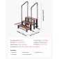 VEVOR Hot Tub Step με κουπαστή, 3-Step Spa εξωτερικές σκάλες, Heavy Duty 640,1 mm πλάτος πάνω από το έδαφος/φουσκωτή σκάλα πισίνας με χωρητικότητα 249,5 kg, πολλαπλή χρήση για βεράντα, βεράντα, κατάστρωμα, ρυμουλκούμενα