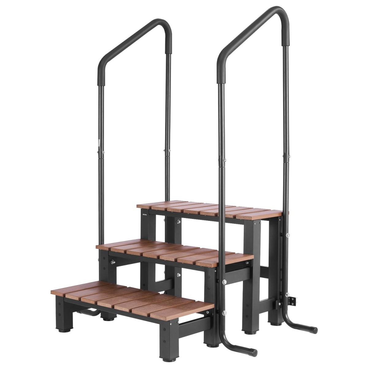 VEVOR Hot Tub Step με κουπαστή, 3-Step Spa εξωτερικές σκάλες, Heavy Duty 640,1 mm πλάτος πάνω από το έδαφος/φουσκωτή σκάλα πισίνας με χωρητικότητα 249,5 kg, πολλαπλή χρήση για βεράντα, βεράντα, κατάστρωμα, ρυμουλκούμενα