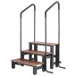 VEVOR Hot Tub Step με κουπαστή, 3-Step Spa εξωτερικές σκάλες, Heavy Duty 640,1 mm πλάτος πάνω από το έδαφος/φουσκωτή σκάλα πισίνας με χωρητικότητα 249,5 kg, πολλαπλή χρήση για βεράντα, βεράντα, κατάστρωμα, ρυμουλκούμενα