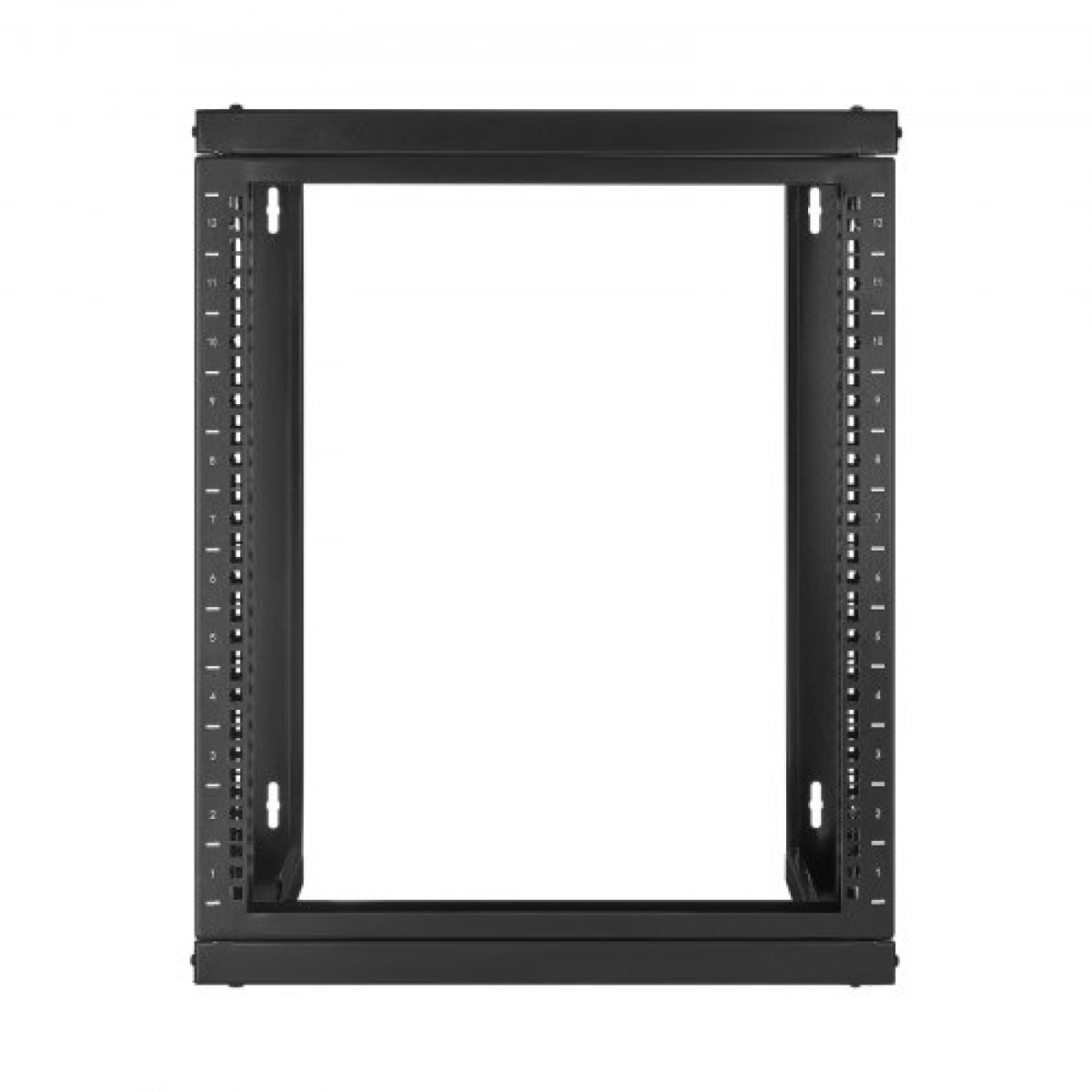 Βάση διακομιστή VEVOR 12U Wall Mount, 68,04 kg Μέγιστη χωρητικότητα φορτίου, Open Frame Network Rack με 180 Degrees Gate Swing Door, Carbon Steel, Ιδανικό για Εξοπλισμό Δικτύου Πληροφορικής & Συσκευές AV Διακομιστής υπολογιστή, Μαύρο