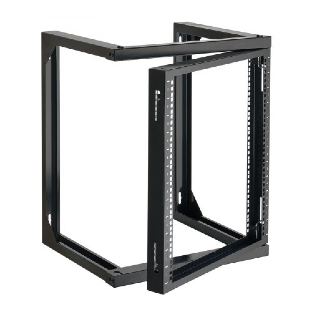 VEVOR 12U Wall Mount Server Rack, 68.04 kg Max Load Capacity, Open Frame Network Rack with 180 Degrees Gate Swing Door, Carbon Steel, Ideal for IT Network Equipment & AV Devices Computer Server, Black
