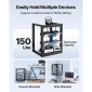 Βάση διακομιστή VEVOR 12U Wall Mount, 68,04 kg Μέγιστη χωρητικότητα φορτίου, Open Frame Network Rack με 180 Degrees Gate Swing Door, Carbon Steel, Ιδανικό για Εξοπλισμό Δικτύου Πληροφορικής & Συσκευές AV Διακομιστής υπολογιστή, Μαύρο