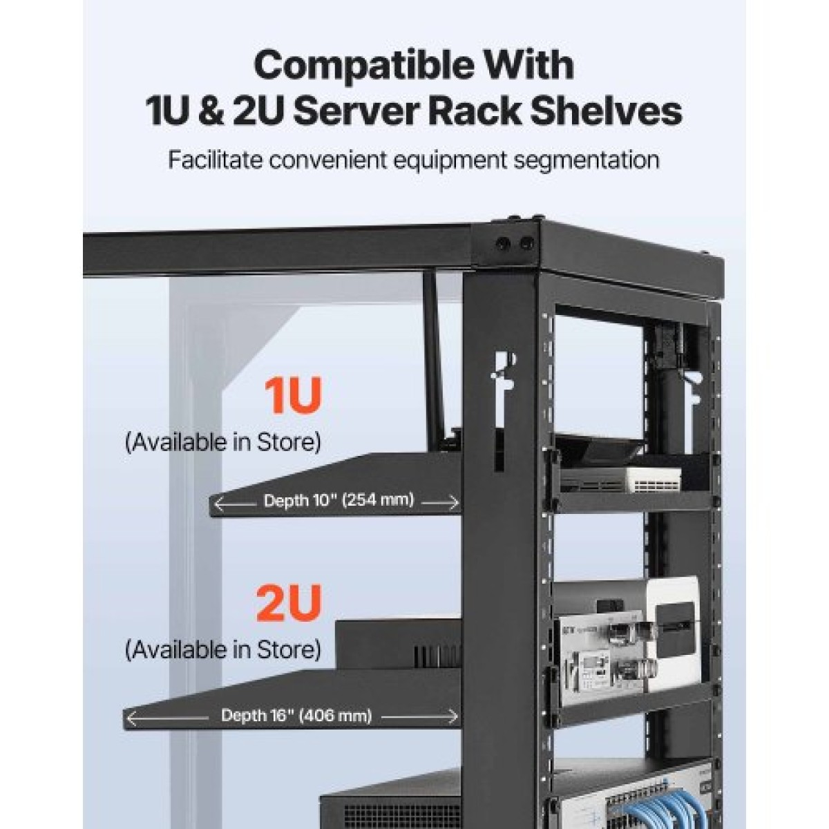 Βάση διακομιστή VEVOR 12U Wall Mount, 68,04 kg Μέγιστη χωρητικότητα φορτίου, Open Frame Network Rack με 180 Degrees Gate Swing Door, Carbon Steel, Ιδανικό για Εξοπλισμό Δικτύου Πληροφορικής & Συσκευές AV Διακομιστής υπολογιστή, Μαύρο